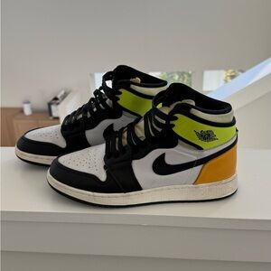Black and Yellow High-Top Sneakers